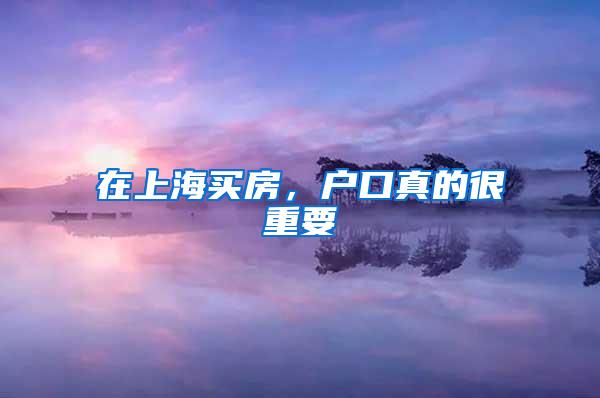 在上海买房，户口真的很重要