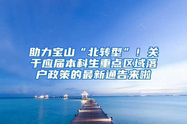 助力宝山“北转型”！关于应届本科生重点区域落户政策的最新通告来啦