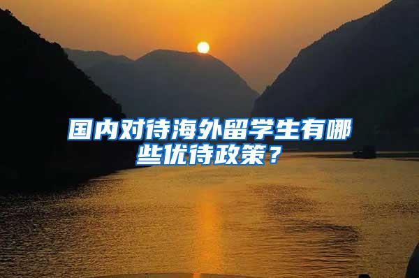 国内对待海外留学生有哪些优待政策？