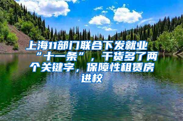 上海11部门联合下发就业“十一条”，干货多了两个关键字，保障性租赁房进校