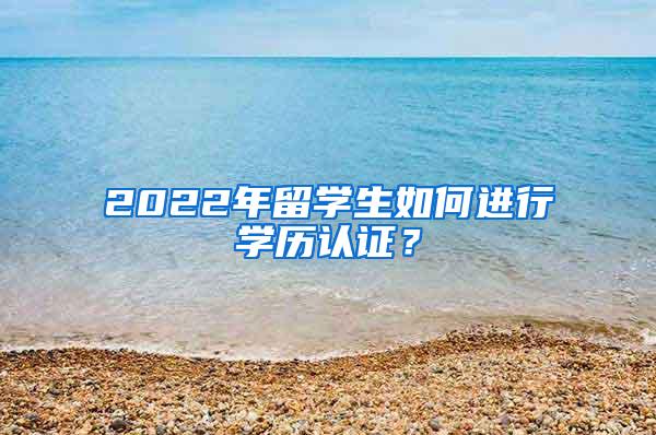 2022年留学生如何进行学历认证？