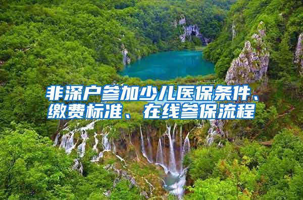 非深户参加少儿医保条件、缴费标准、在线参保流程