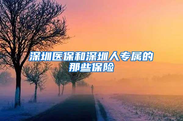 深圳医保和深圳人专属的那些保险