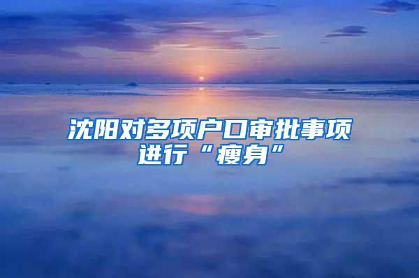 沈阳对多项户口审批事项进行“瘦身”