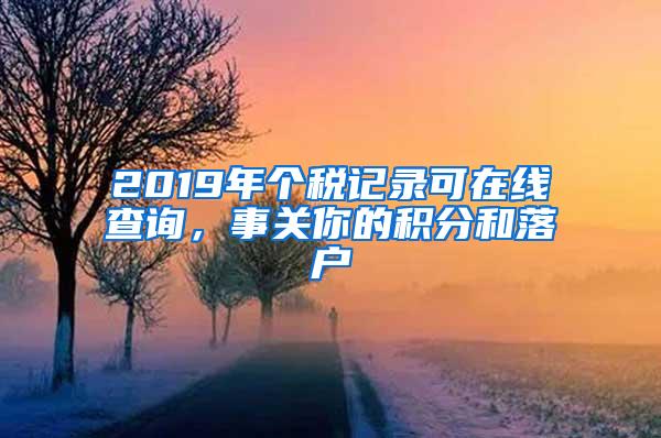 2019年个税记录可在线查询，事关你的积分和落户