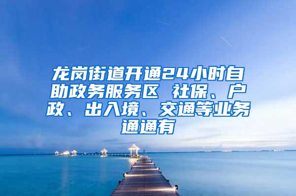 龙岗街道开通24小时自助政务服务区 社保、户政、出入境、交通等业务通通有