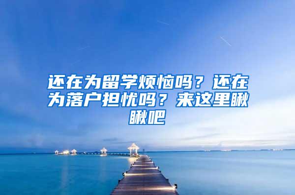 还在为留学烦恼吗？还在为落户担忧吗？来这里瞅瞅吧