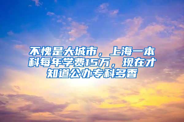 不愧是大城市，上海一本科每年学费15万，现在才知道公办专科多香