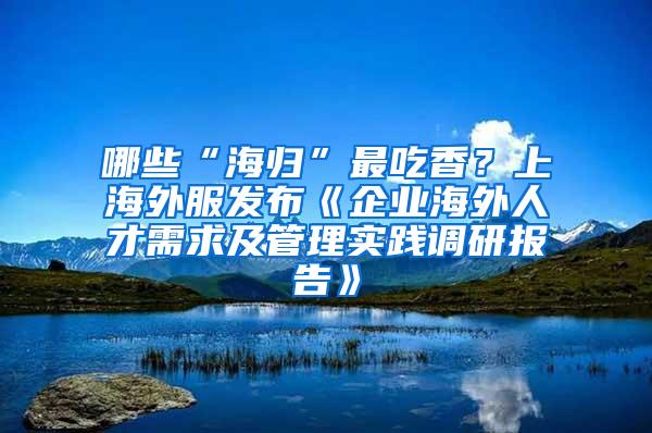 哪些“海归”最吃香？上海外服发布《企业海外人才需求及管理实践调研报告》