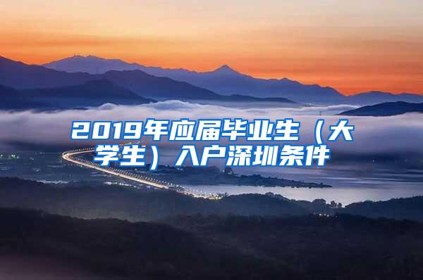 2019年应届毕业生（大学生）入户深圳条件