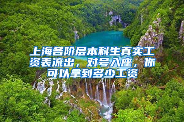 上海各阶层本科生真实工资表流出，对号入座，你可以拿到多少工资