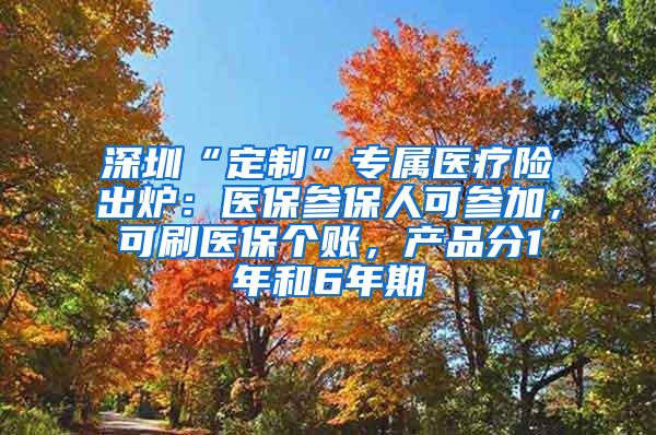 深圳“定制”专属医疗险出炉：医保参保人可参加，可刷医保个账，产品分1年和6年期