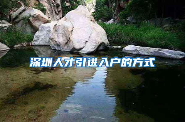 深圳人才引进入户的方式
