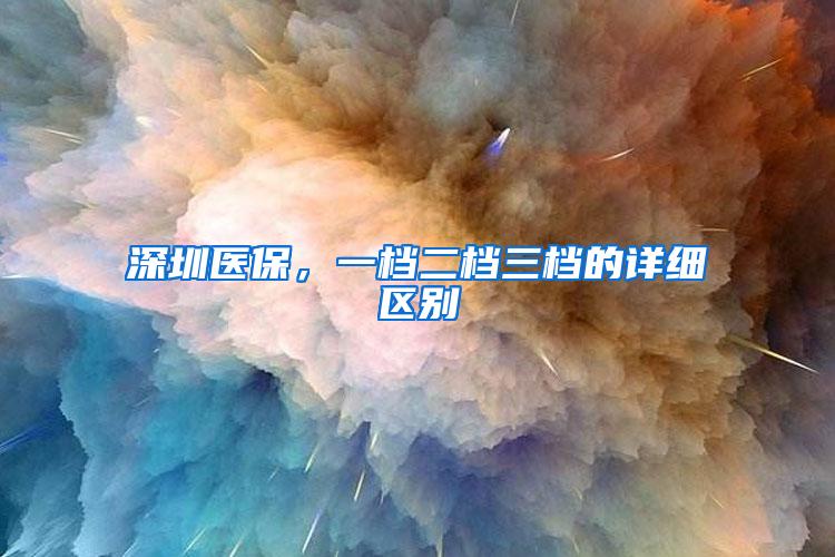 深圳医保，一档二档三档的详细区别