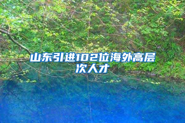 山东引进102位海外高层次人才