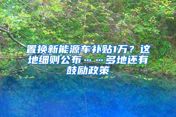 置换新能源车补贴1万？这地细则公布……多地还有鼓励政策