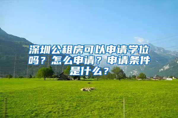 深圳公租房可以申请学位吗？怎么申请？申请条件是什么？