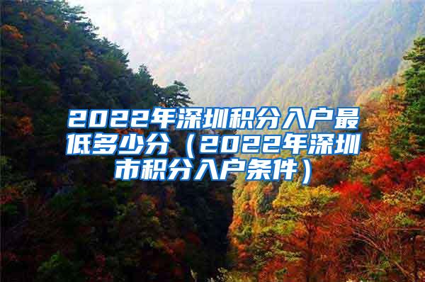 2022年深圳积分入户最低多少分（2022年深圳市积分入户条件）