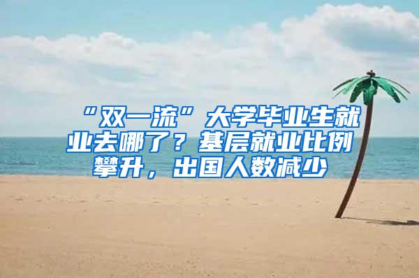 “双一流”大学毕业生就业去哪了？基层就业比例攀升，出国人数减少