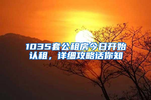 1035套公租房今日开始认租，详细攻略话你知