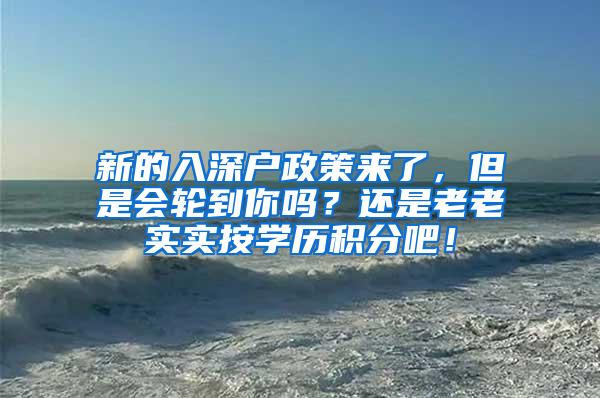 新的入深户政策来了，但是会轮到你吗？还是老老实实按学历积分吧！