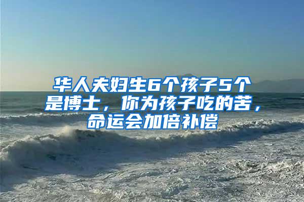 华人夫妇生6个孩子5个是博士，你为孩子吃的苦，命运会加倍补偿
