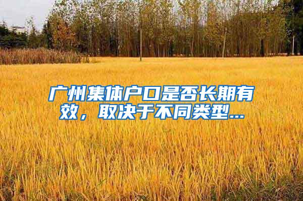 广州集体户口是否长期有效，取决于不同类型...