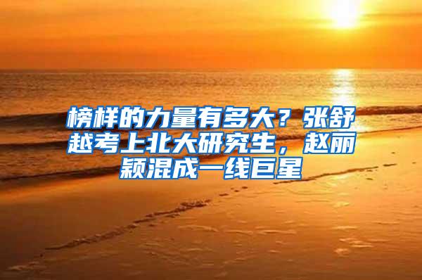 榜样的力量有多大？张舒越考上北大研究生，赵丽颖混成一线巨星