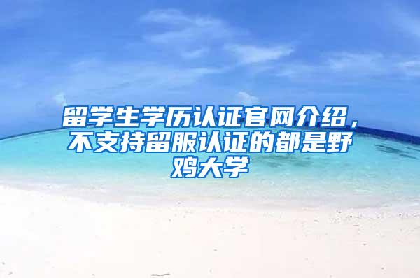 留学生学历认证官网介绍，不支持留服认证的都是野鸡大学