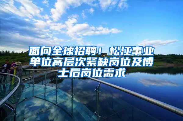 面向全球招聘！松江事业单位高层次紧缺岗位及博士后岗位需求→