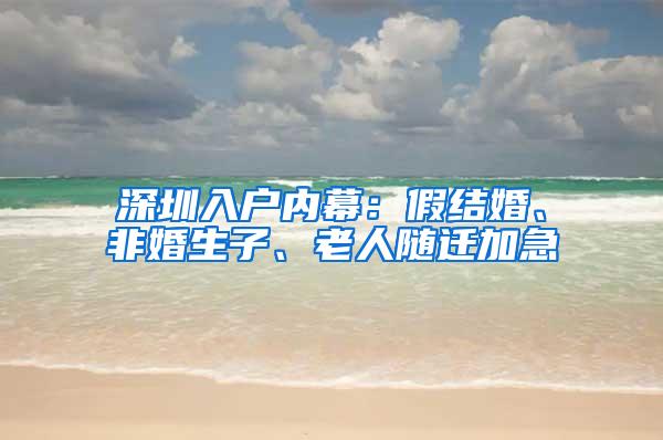 深圳入户内幕：假结婚、非婚生子、老人随迁加急