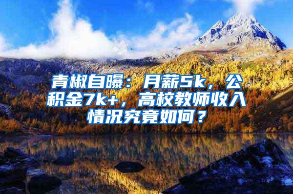 青椒自曝：月薪5k，公积金7k+，高校教师收入情况究竟如何？