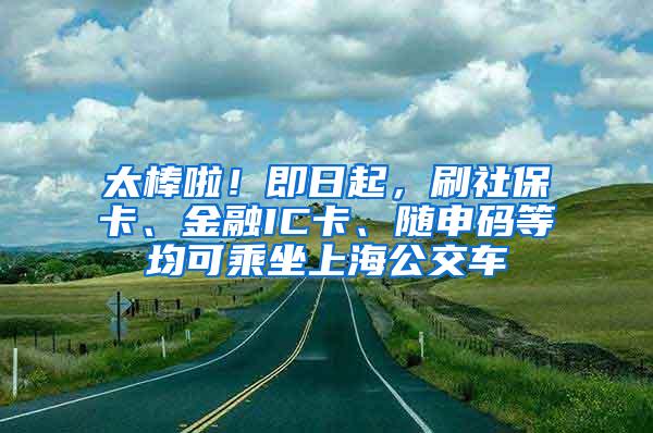 太棒啦！即日起，刷社保卡、金融IC卡、随申码等均可乘坐上海公交车