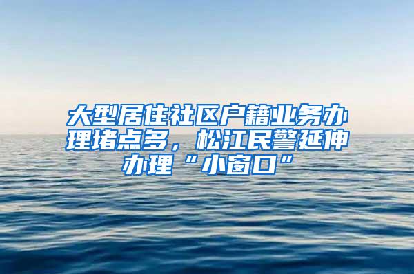 大型居住社区户籍业务办理堵点多，松江民警延伸办理“小窗口”