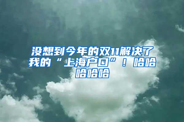 没想到今年的双11解决了我的“上海户口”！哈哈哈哈哈