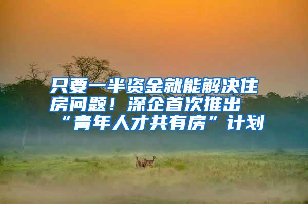 只要一半资金就能解决住房问题！深企首次推出“青年人才共有房”计划