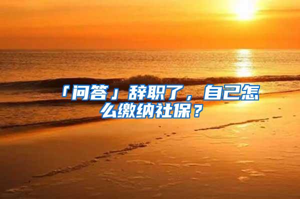 「问答」辞职了，自己怎么缴纳社保？