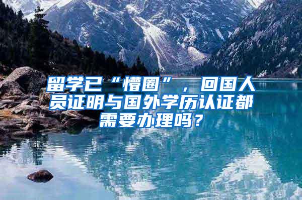 留学已“懵圈”，回国人员证明与国外学历认证都需要办理吗？