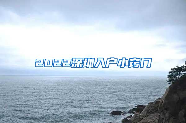 2022深圳入户小窍门