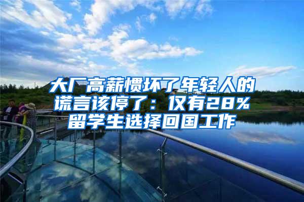 大厂高薪惯坏了年轻人的谎言该停了：仅有28%留学生选择回国工作