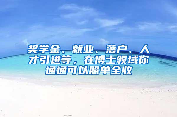 奖学金、就业、落户、人才引进等，在博士领域你通通可以照单全收