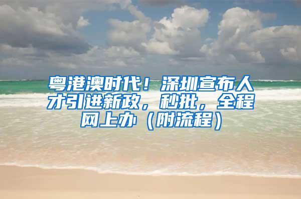 粤港澳时代！深圳宣布人才引进新政，秒批，全程网上办（附流程）