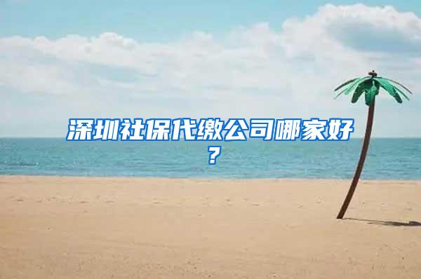 深圳社保代缴公司哪家好？