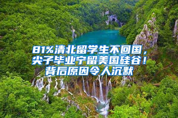 81%清北留学生不回国，尖子毕业宁留美国硅谷！背后原因令人沉默