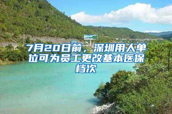 7月20日前，深圳用人单位可为员工更改基本医保档次