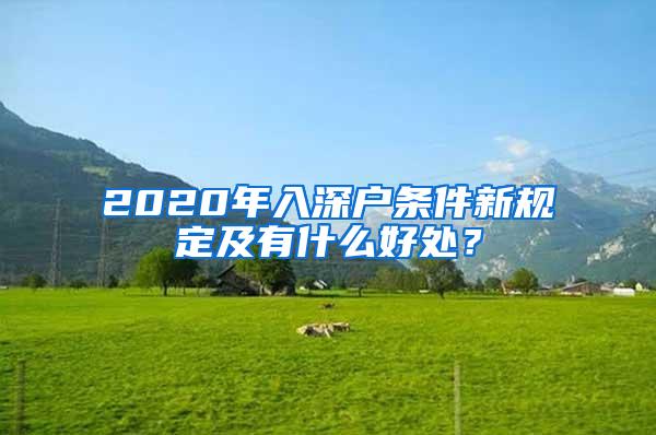 2020年入深户条件新规定及有什么好处？