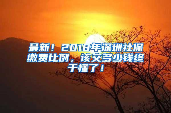 最新！2018年深圳社保缴费比例，该交多少钱终于懂了！