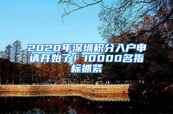2020年深圳积分入户申请开始了！10000名指标抓紧