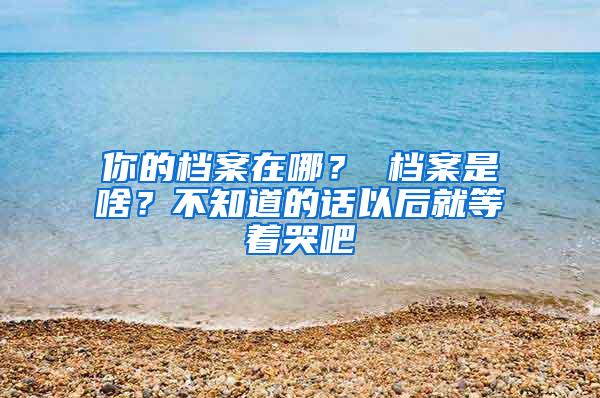 你的档案在哪？ 档案是啥？不知道的话以后就等着哭吧