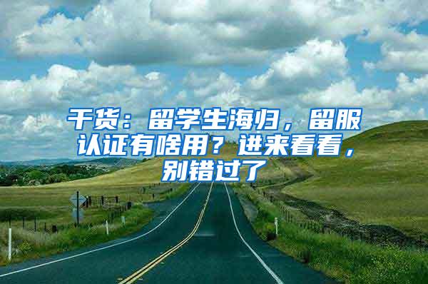 干货：留学生海归，留服认证有啥用？进来看看，别错过了